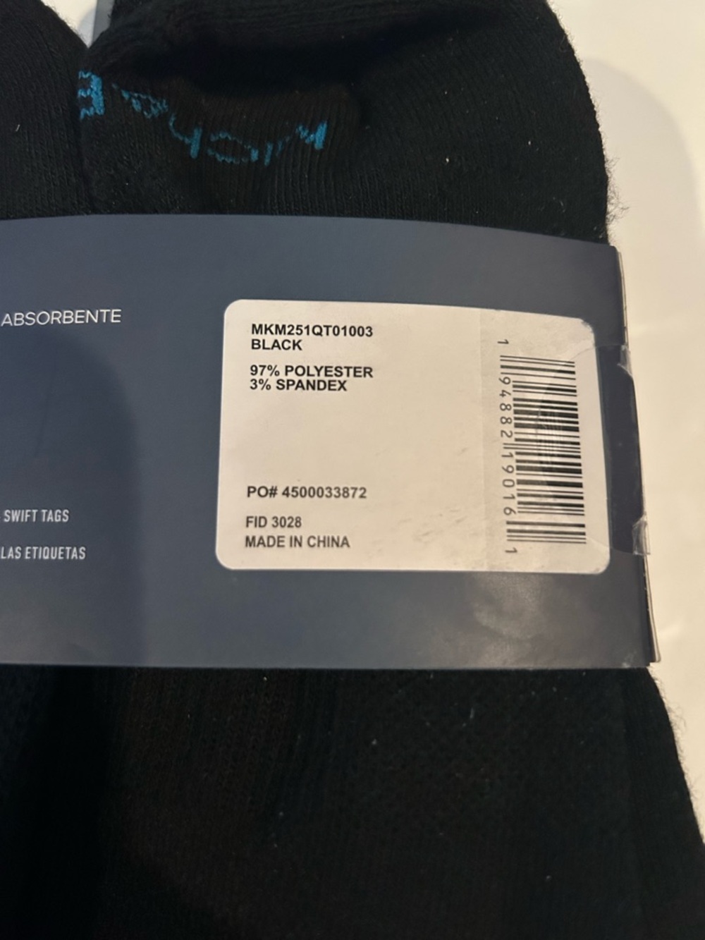 Michael Kors Men's 6-Pack Cushion Quarter Cut Socks Black NEW - Picture 6 of 6